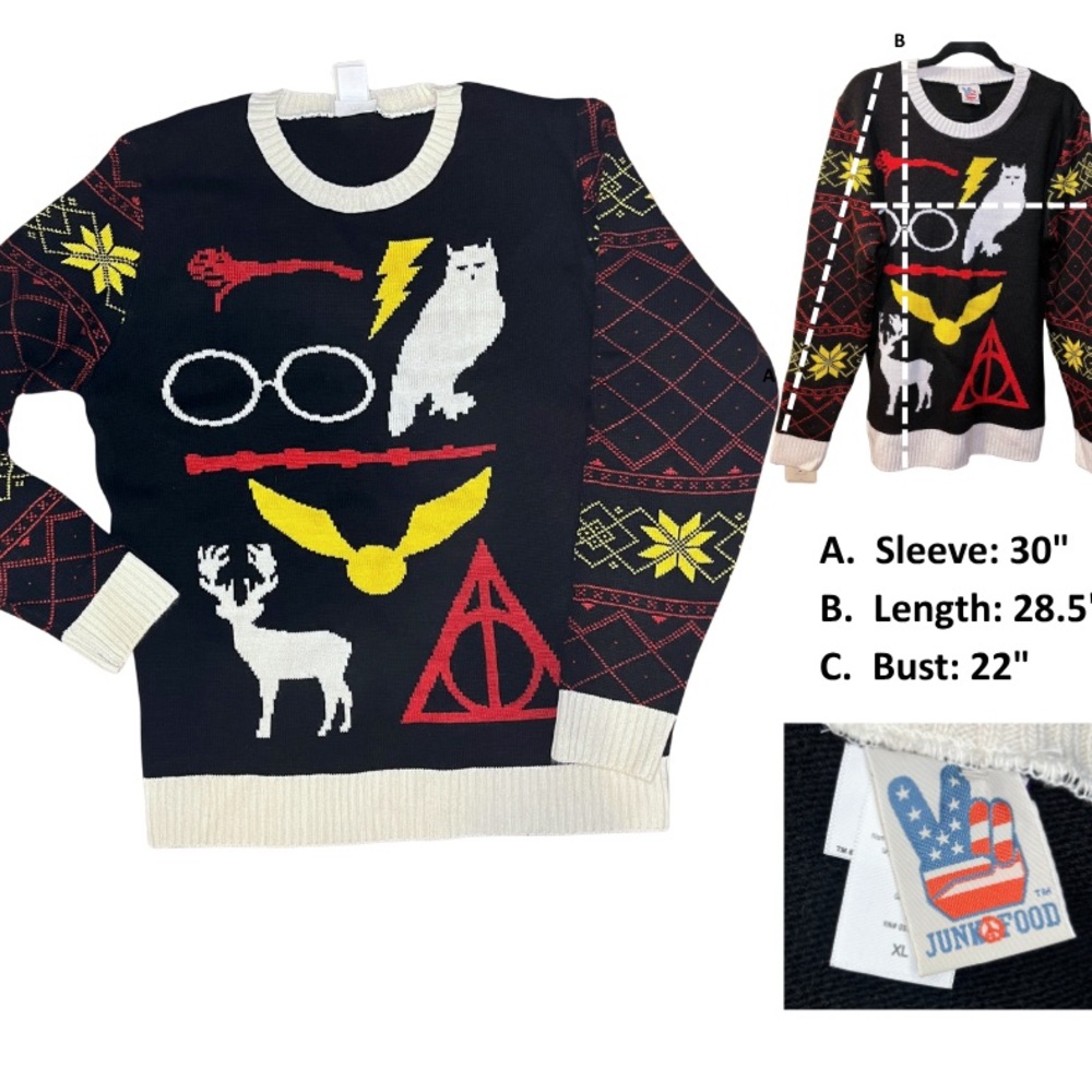 Harry Potter Graphic/Ugly Christmas Holiday Sweater